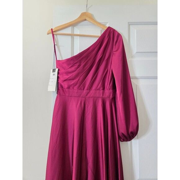 Mac Duggal 49141 One-Sleeve High-Low Prom Dress 4 NWT $358 - Picture 3 of 11